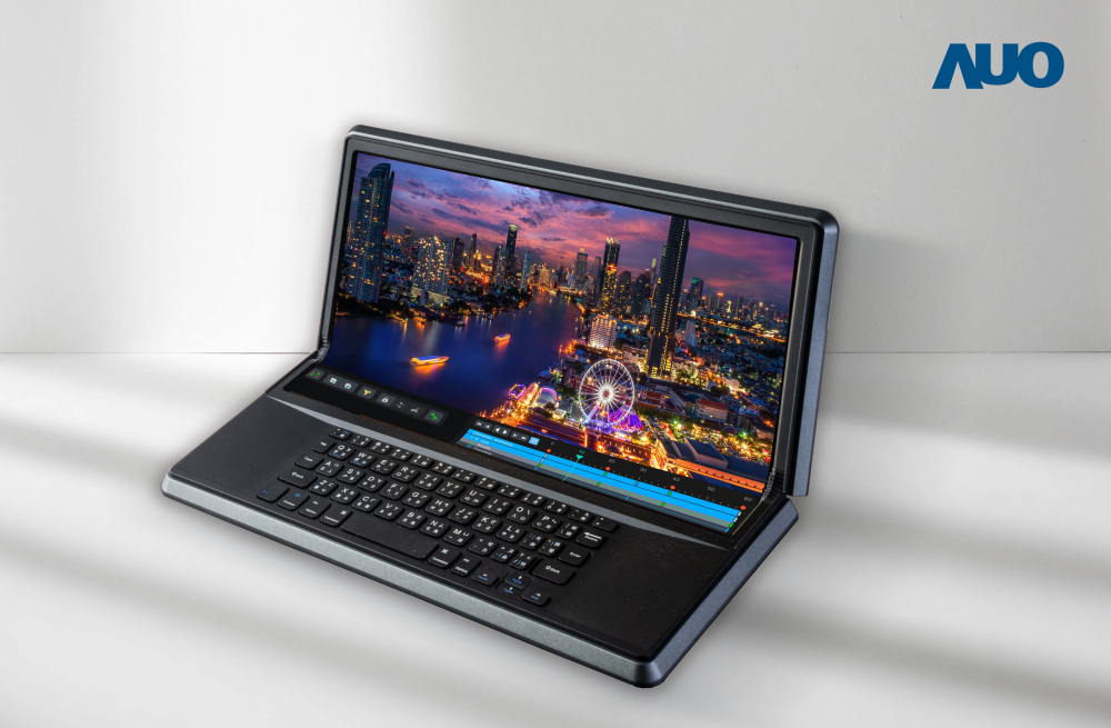 米兰·(milan)14.6吋Micro LED折迭显示屏幕，搭配半径4mm的弯折绞炼，以及高画素、高亮度、高对比度的显示技术特点，即便在大视角下仍保有绝佳色相与亮度