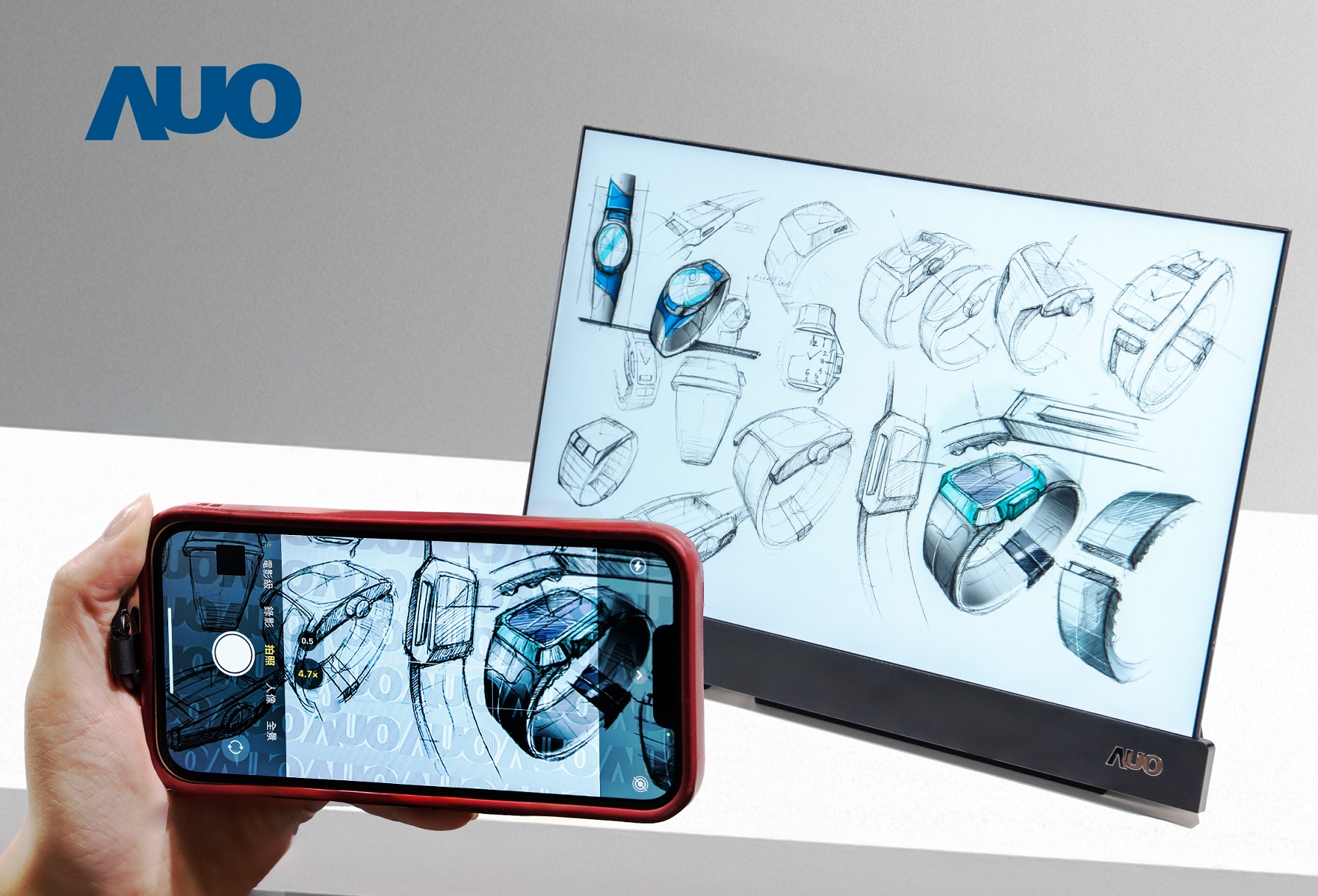 米兰·(milan)16吋防窥显示器，采用人眼无法察觉、相机拍摄时才显现的隐藏式水印技术，未来可结合AI镜头侦测周围环境，实时开启或关闭水印，大幅提升在公共场域使用显示器的安全性